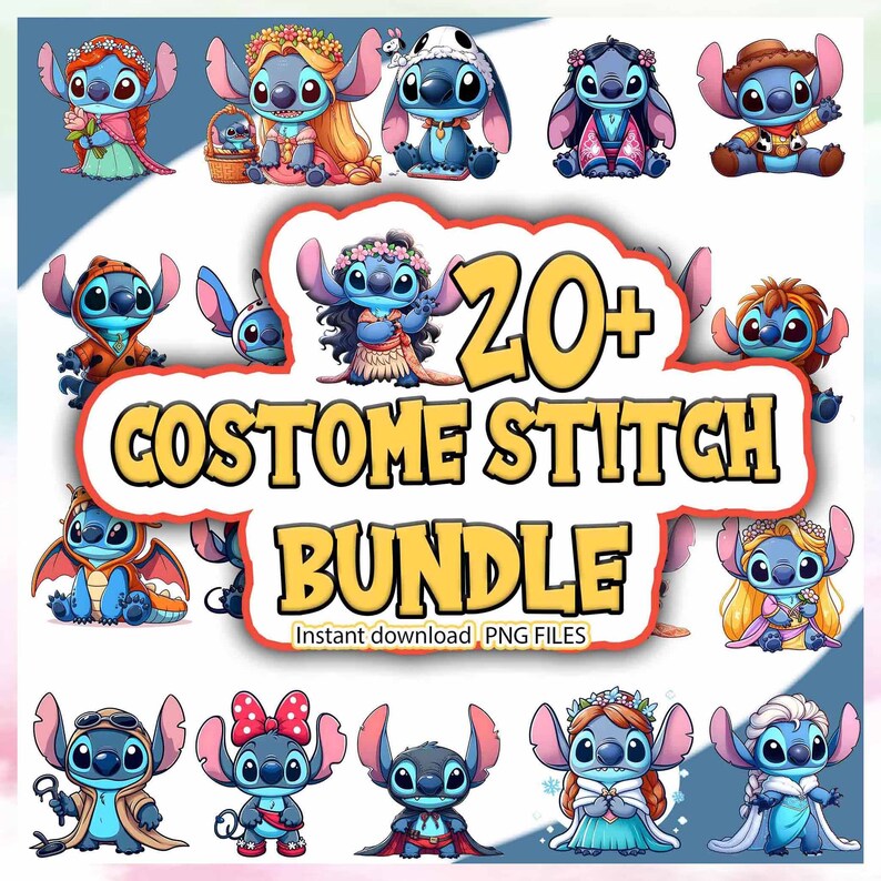 20 Costume Stitch Bundle Png, Lilo and Stitch Layered Bundle Files ...