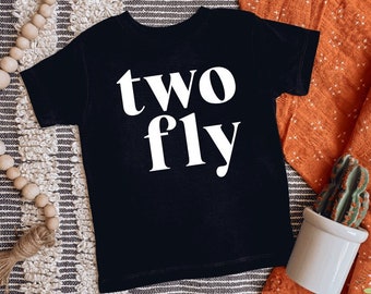 Two Fly Second Birthday Boy Toddler T-Shirt, 2nd Birthday Baby Boy Shirt, Cake Smash Outfit, Too Fly Toddler Boys Tee