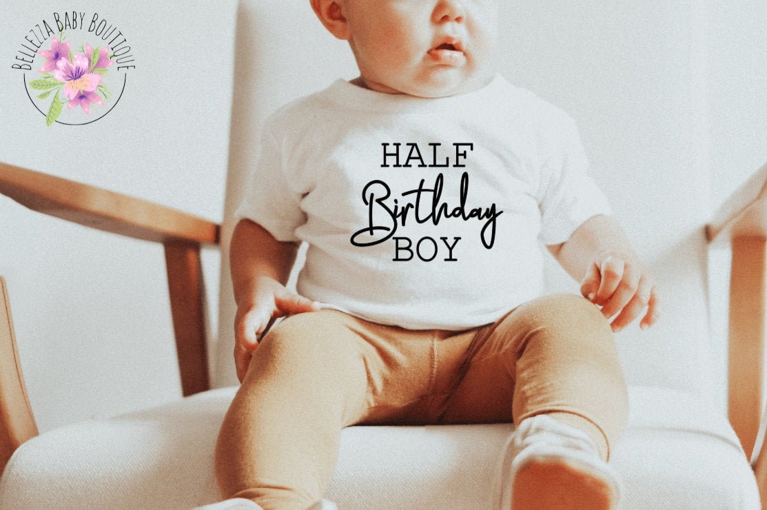 Half Birthday Boy Minimalist Half Birthday Outfit for Boys
