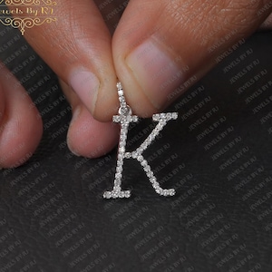 Pave pingente inicial de diamante em ouro, pingente inicial de diamante, pingente inicial de diamante em ouro maciço 14k, pingente inicial de diamante, joias de ouro