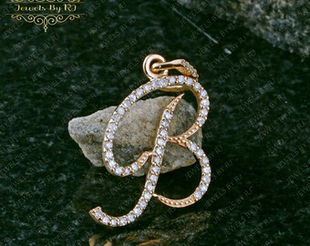 Silver Diamond Initial Pendant B with Silk Cord Silver Diamond Initial Pendant B with Silk Cord