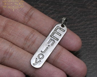 925 Silver Diamond Initial Tag Pendant: Custom Pave Lettergift for her