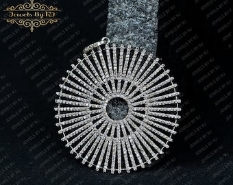 Pave Diamant Starburst Anhänger, Silber Diamant Anhänger, Pave Diamant Schmuck, Pave Diamant Anhänger, 925 Silber Diamant Anhänger, Anhänger
