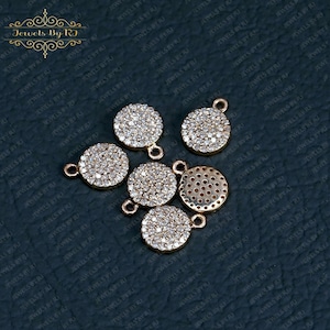 14K Solid Pave Diamant Anhänger, 14K Solid Gold Diamant Anhänger, 14K Gold Anhänger, 8 MM Gold Anhänger Schmuck