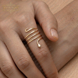 14K Solid Yellow Gold Snake Ring, Yellow Gold Ring, Gold Snake Ring, 14K Gold Snake Ring, Yellow Gold Snake Ring, 14K Snake Ring