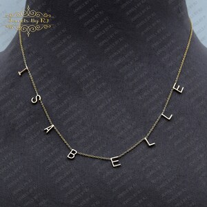 Collar inicial de 14K, Collar de nombre personalizado, Collar de letras de oro, Collar de oro, Regalos de esposa, Regalos para mamá, Minimalista, Regalo de cumpleaños