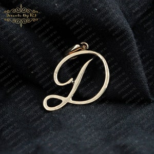 14K Solid Yellow Gold Pendant, Yellow Gold D Initial Pendant, Gold Initial Pendant, Yellow Gold Pendant, 14K Solid Yellow Gold Initial Charm