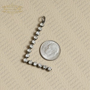 Pingente inicial de diamante Polki, pingente de diamante de prata, pingente inicial de diamante L, pingente de diamante de prata 925, pingente inicial de diamante