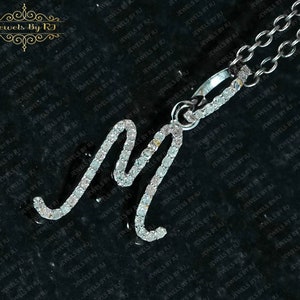 Pingente inicial de diamante pavê, pingente inicial personalizado de prata 925, pingente inicial de diamante, pingente inicial de diamante de ródio e prata, iniciais