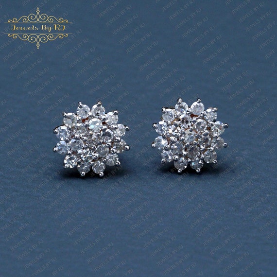 Pendientes De Tachuela De Diamante 2 Quilates – Oro Blanco 14K, Corte Redondo, Creados En Laboratorio, IRA
