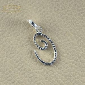 "925er Silber Diamant ""C"" Initial Anhänger - Handgemachtes Geschenk für Sie." Bild 4
