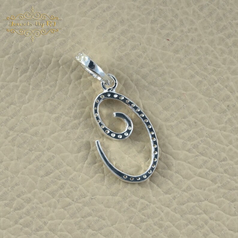 "925er Silber Diamant ""C"" Initial Anhänger - Handgemachtes Geschenk für Sie." Bild 4