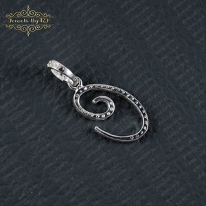 "925er Silber Diamant ""C"" Initial Anhänger - Handgemachtes Geschenk für Sie." Bild 2
