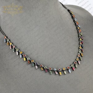 925 Silver Multi Sapphire Gemstone Necklace, 925 Silver Gemstone Necklace, Multi Sapphire Necklace, 925 Silver Sapphire Gemstone Necklace