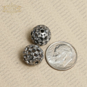 925 Silver Diamond Bead Balls, Beads for bracelets, Diamond Beads Finding, Diamond Small Beads, Pave Diamond Beads, Round Diamond Bead Balls