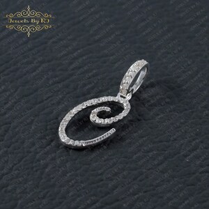 "925er Silber Diamant ""C"" Initial Anhänger - Handgemachtes Geschenk für Sie." Bild 3
