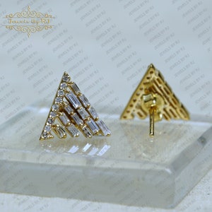 14K ソリッド イエロー ゴールド バゲット ダイヤモンド スタッド、ダイヤモンド スタッド、ゴールド ダイヤモンド スタッド、14K ソリッド ダイヤモンド スタッド、バゲット ダイヤモンド スタッド