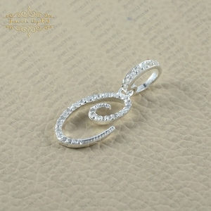 "925er Silber Diamant ""C"" Initial Anhänger - Handgemachtes Geschenk für Sie." Bild 6