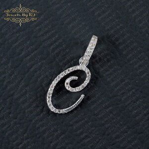 "925er Silber Diamant ""C"" Initial Anhänger - Handgemachtes Geschenk für Sie." Bild 5