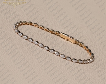 Pave diamanten gouden armbanden, 14K massief gouden diamanten armbanden, witte diamanten armband sieraden, pave diamanten sieraden, gouden diamanten armbanden