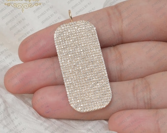 white gold diamond dog tag pendant