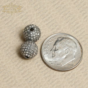 925 Silver Diamond Bead Balls, Beads for bracelets, Diamond Beads Finding, Diamond Small Beads, Pave Diamond Beads, Round Diamond 8mm Balls