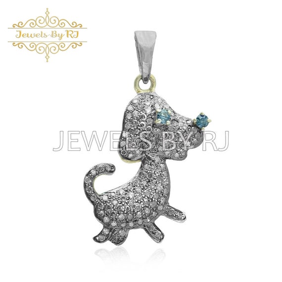 Diamond Puppy Pendant Pave Diamond Animal Pendant Silver Diamond Puppy Pendant 925 Silver Pendant Pave Diamond Jewelry Etsy Canada