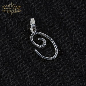 "925er Silber Diamant ""C"" Initial Anhänger - Handgemachtes Geschenk für Sie." Bild 8