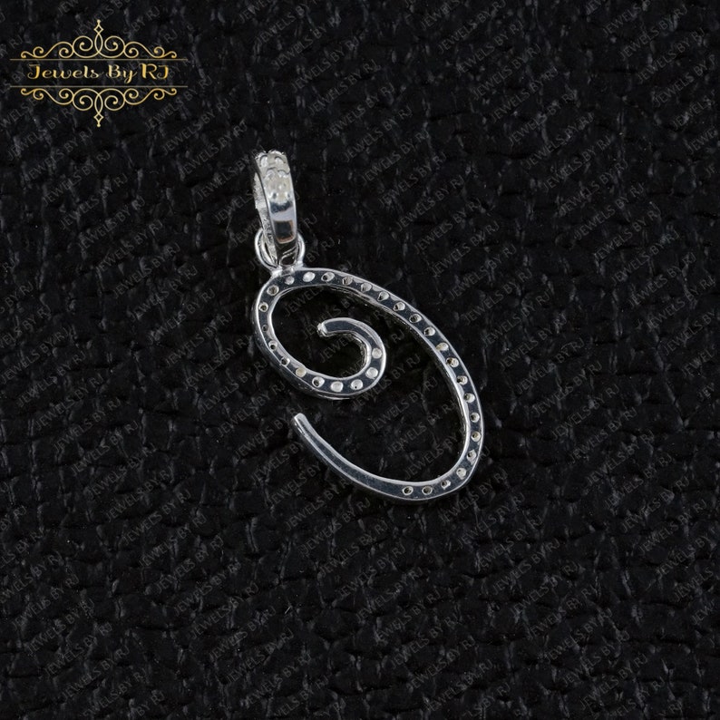 "925er Silber Diamant ""C"" Initial Anhänger - Handgemachtes Geschenk für Sie." Bild 8