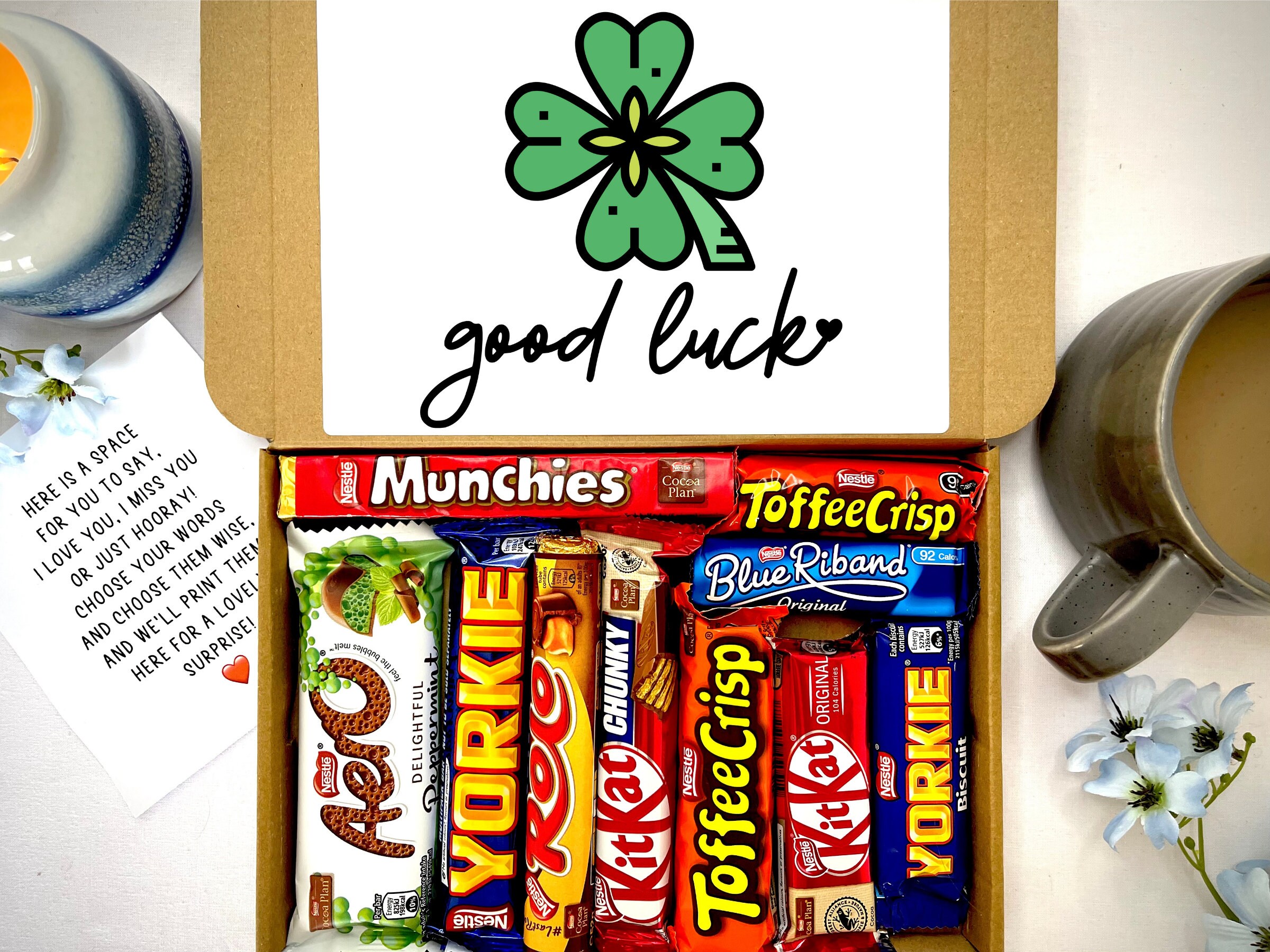 Good Luck Personalised Chocolate Letterbox Gift Pick Me Up Etsy