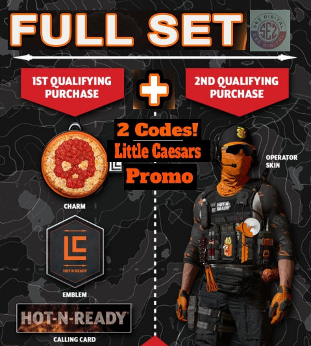 Call of Duty MW3 Little Caesars 2 CODES Promotion Skin Etsy