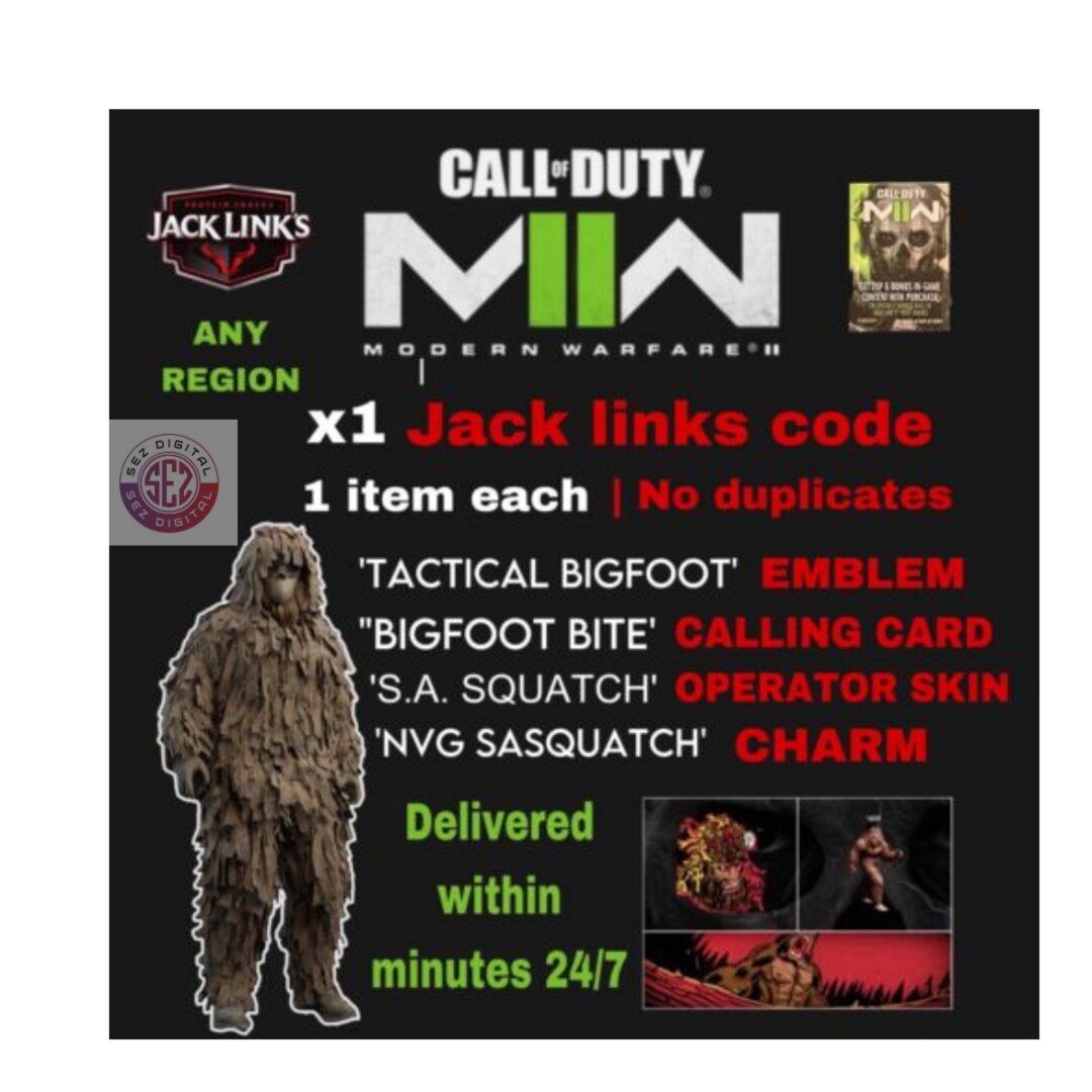 Jack Links Ghillie COD MW2 only 1 Code Call of Duty Modern Etsy Australia