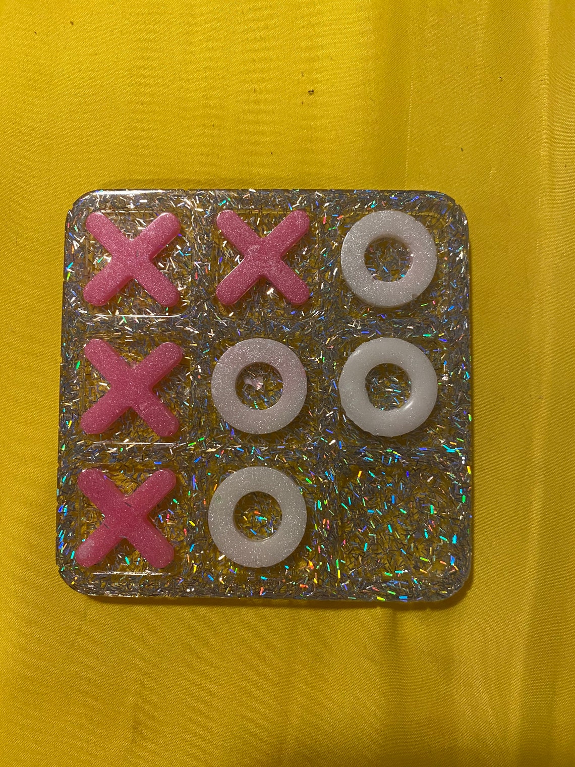 Pink and white tic tac toe Etsy