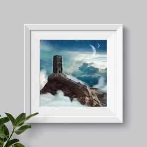 Eternity On High  (Glastonbury Tor, St Michaels Tower Inspired Illustration) PRINTABLE Digital Download