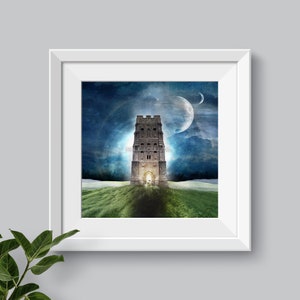 The Light Of Hereafter (Glastonbury Tor, St Michaels Tower Inspired Illustration) PRINTABLE Digital Download
