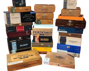 Lot of 10 Mystery Empty Wood Cigar Boxes