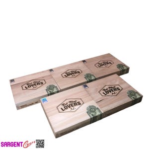Lot of 5 Red Meat Lover&#39;s Ribeye Empty Wooden Cigar Boxes 9.5x9x1.75 #101