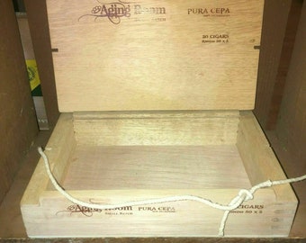 Aging Room Small Batch Pura Cepa Rondo Empty Wooden Cigar Box 9.25x6.25x2