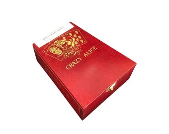 Deadwood Crazy Alice Empty Wooden Cigar Box 5x6.5x2.25