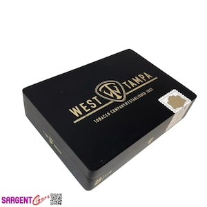 West Tampa Black Robusto Empty Wooden Cigar Box 8.75x6.25x2