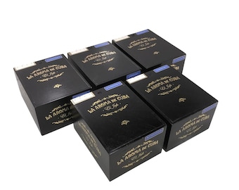 Lotto di 5 scatole per sigari in legno vuote La Aroma Jefe 6x7,5x4 #34