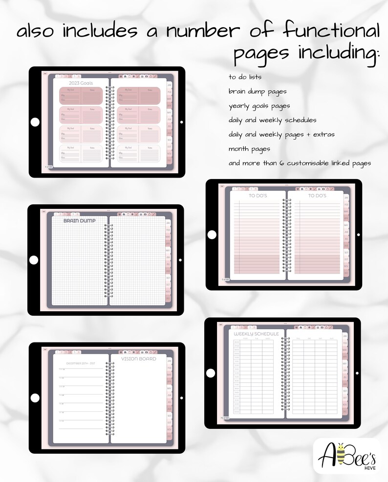 2023 Digital Planner 2023 Digital Diary Goodnotes Planner Etsy