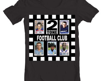 2 Tone (Two Tone) Football Club Stickers T-Shirt