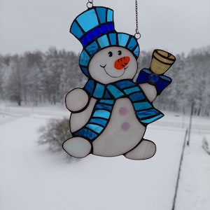 Snowman 2023 | Christmas Gift | Stained Glass | Handmade Glass Work ...