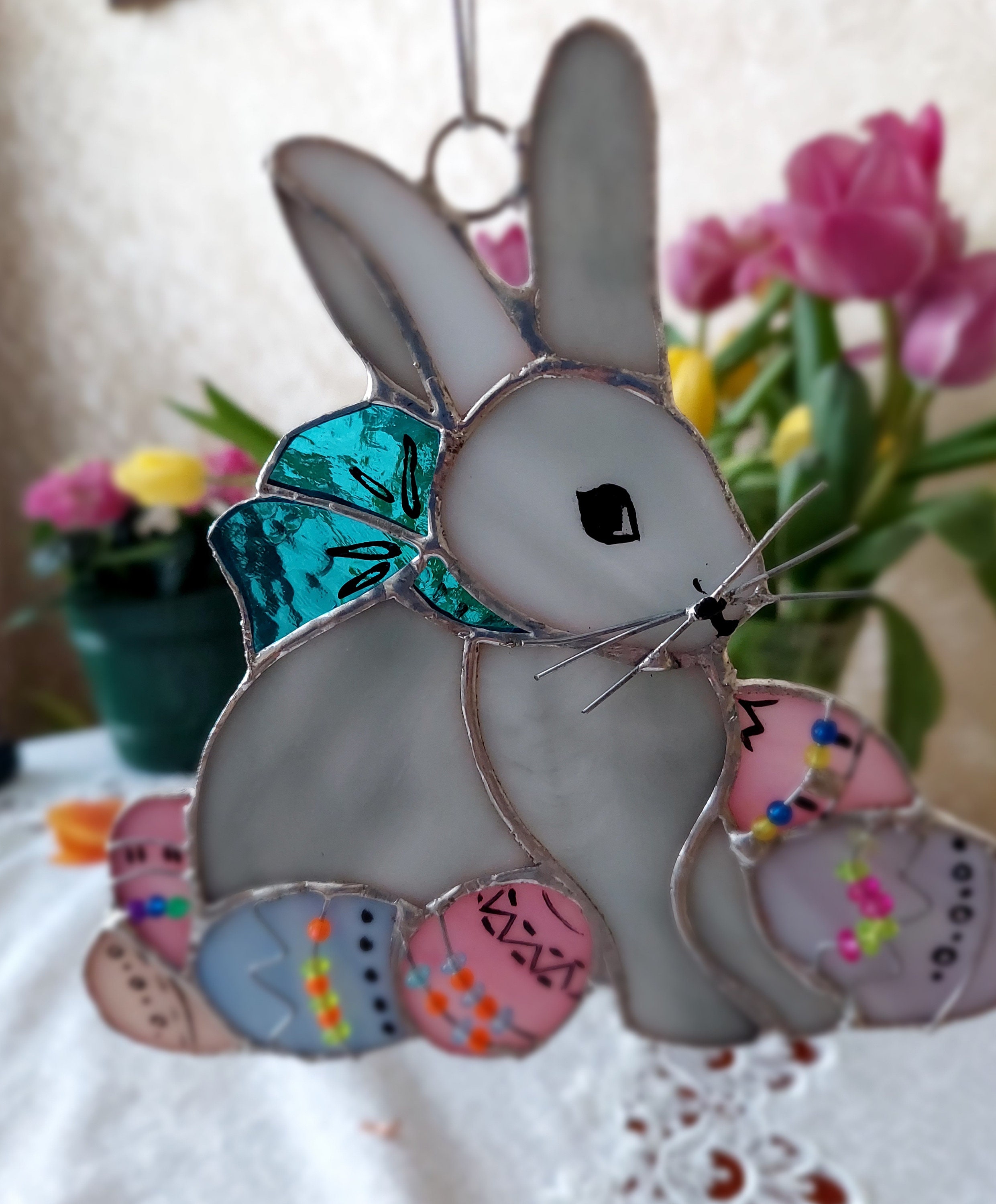 Stained Glass Easter Bunny Etsy