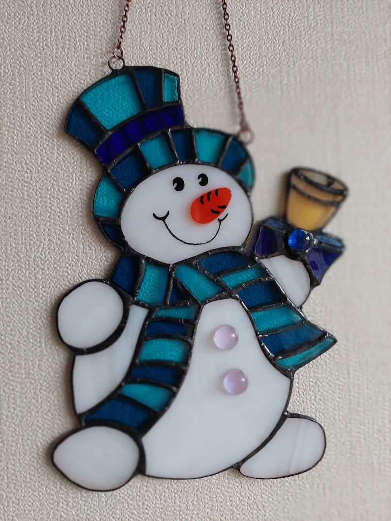 Snowman 2023 | Christmas Gift | Stained Glass | Handmade Glass Work ...