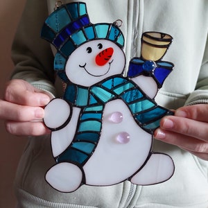 Snowman 2023 | Christmas Gift | Stained Glass | Handmade Glass Work ...