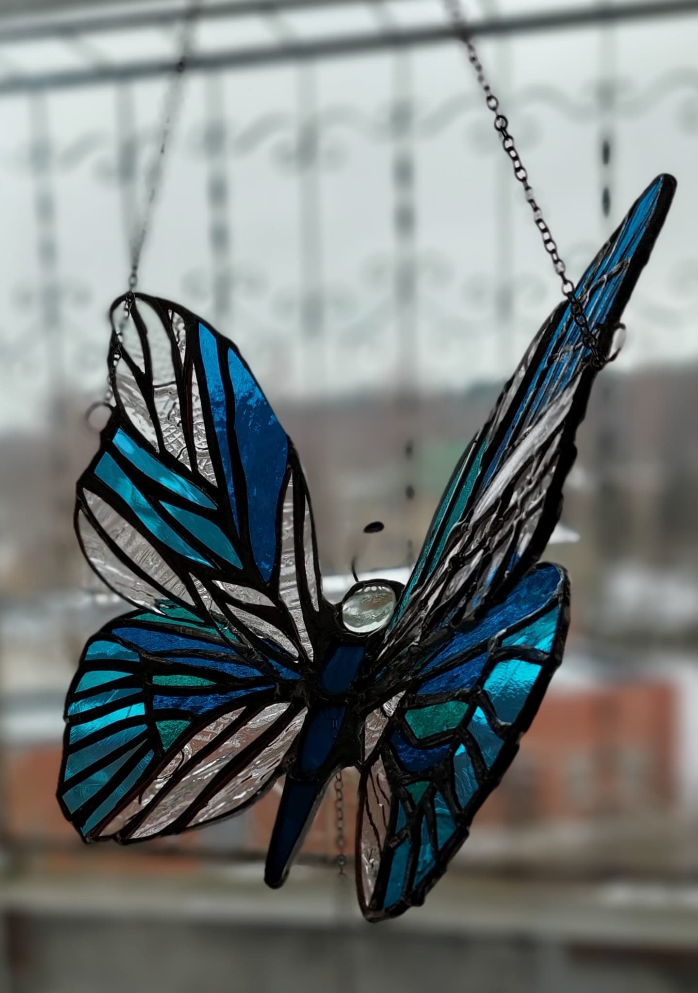 Stained Glass Blue Butterfly Home and Garden Decor 2023 Etsy