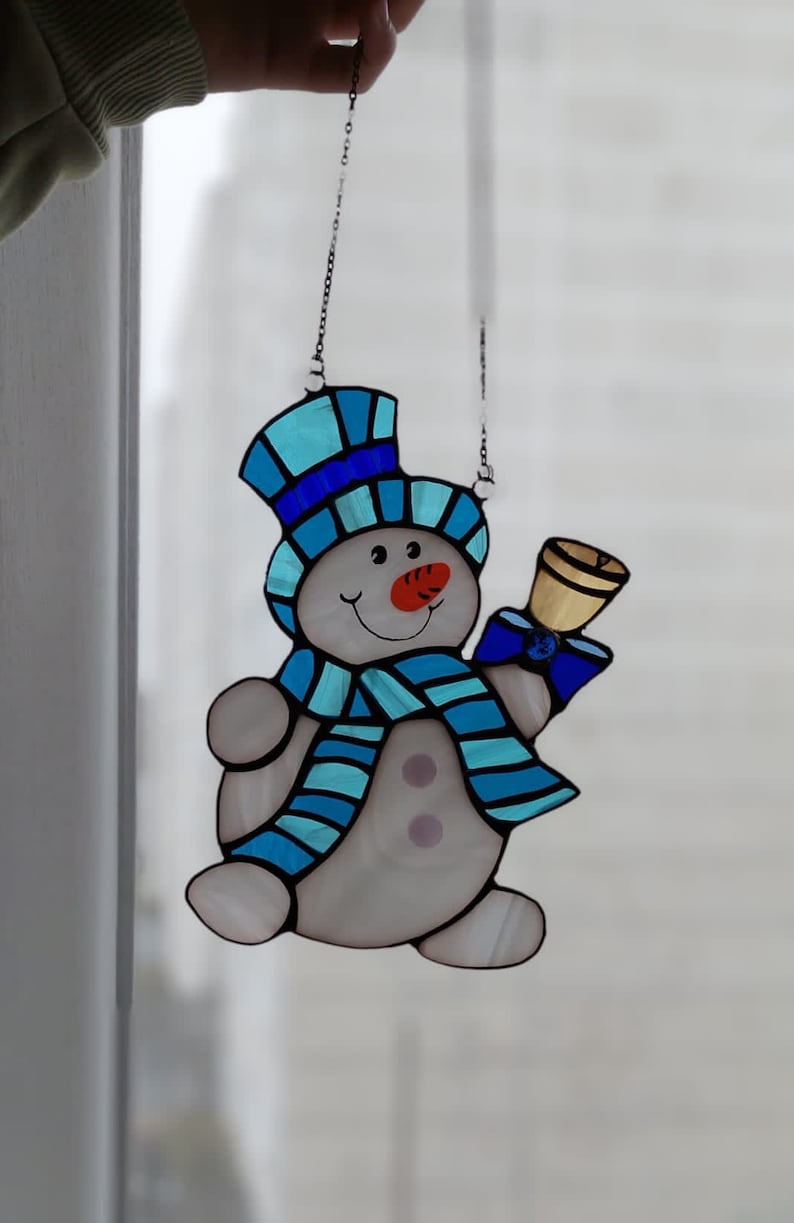 Snowman 2023 | Christmas Gift | Stained Glass | Handmade Glass Work ...