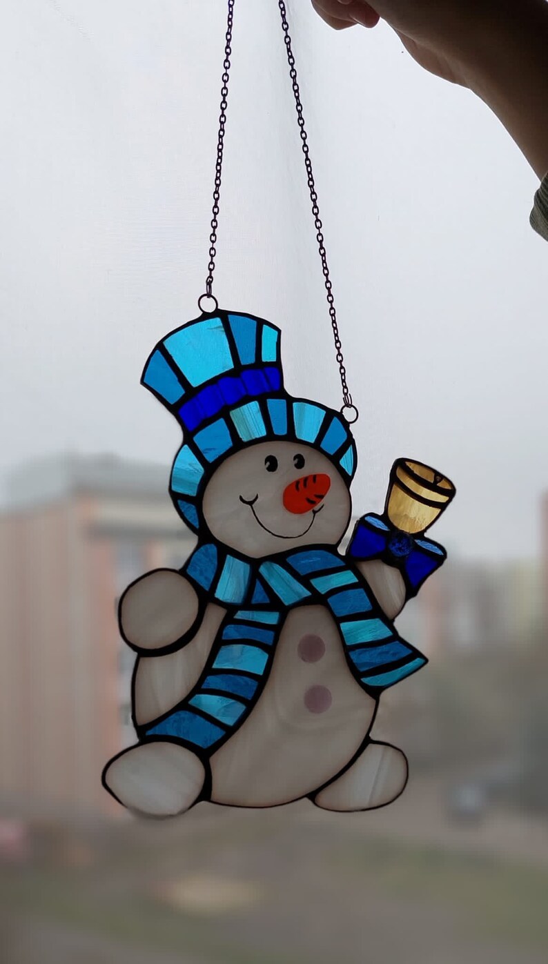 Snowman 2023 | Christmas Gift | Stained Glass | Handmade Glass Work ...